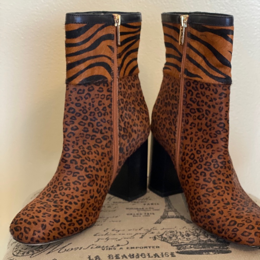 Franco Sarto leopard/cheetah boots NWOB 👢👢 - Picture 2 of 10